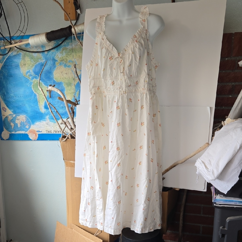 Old Navy White Floral XL Cotton Dress